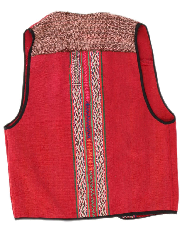 Vestă vintage pentru femei UK 12 Medium Red Geometric