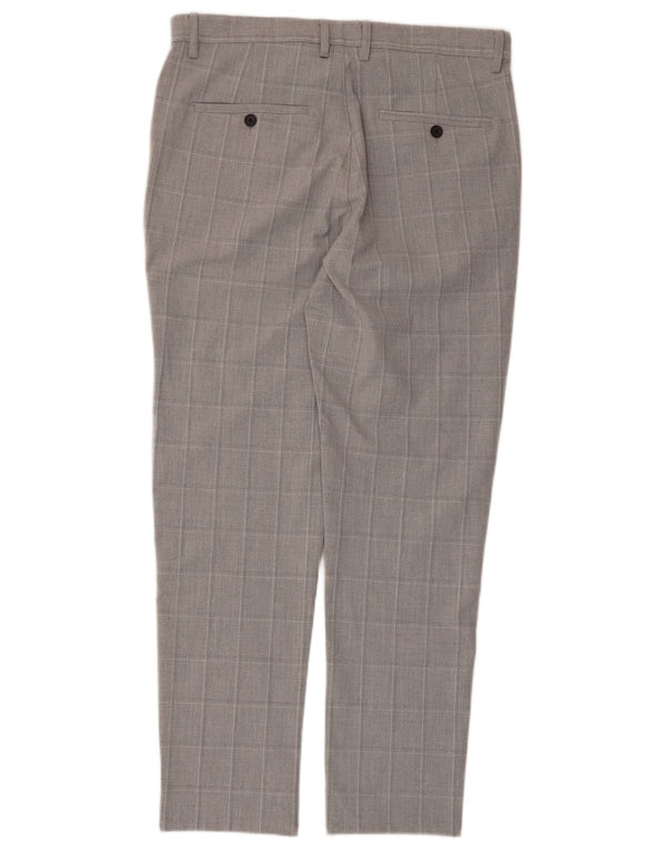 Pantaloni chino slim pentru bărbați Zara EU 40 Mediu L31 L28 Gri Check