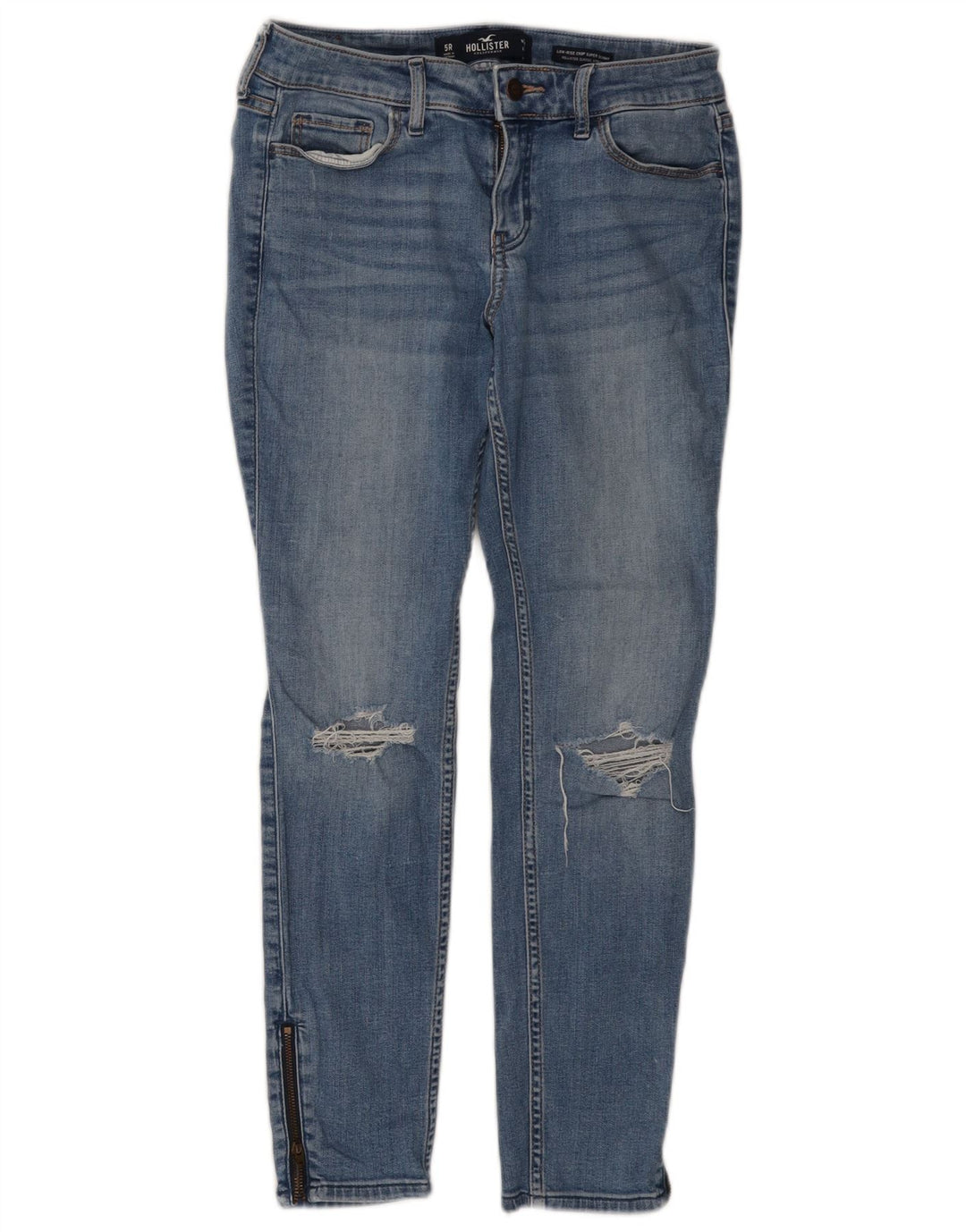 Blugi super skinny pentru femei HOLLISTER, cu talie joasă, L27 L26, bumbac albastru