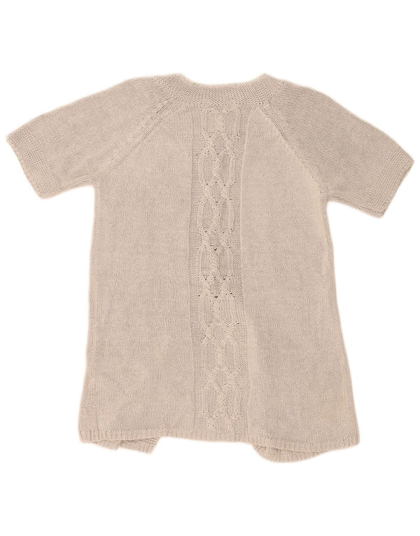 Pulover cardigan cu mânecă scurtă pentru femei Marks & Spencer UK 12 argintiu mediu