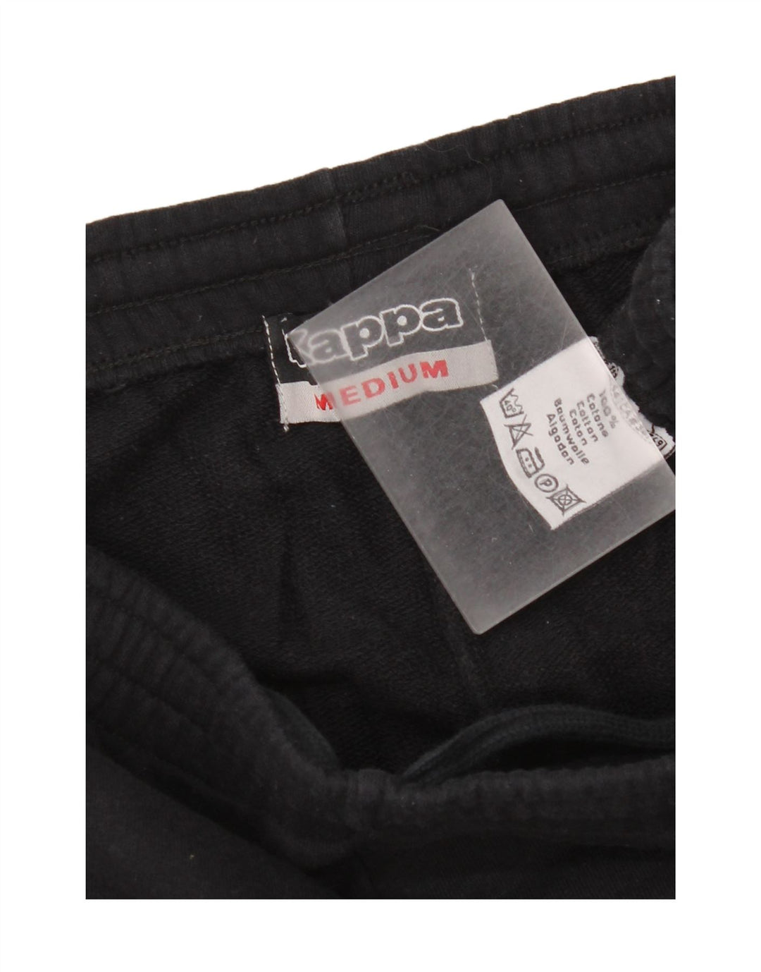 Pantaloni de trening Kappa pentru bărbați, bumbac mediu negru
