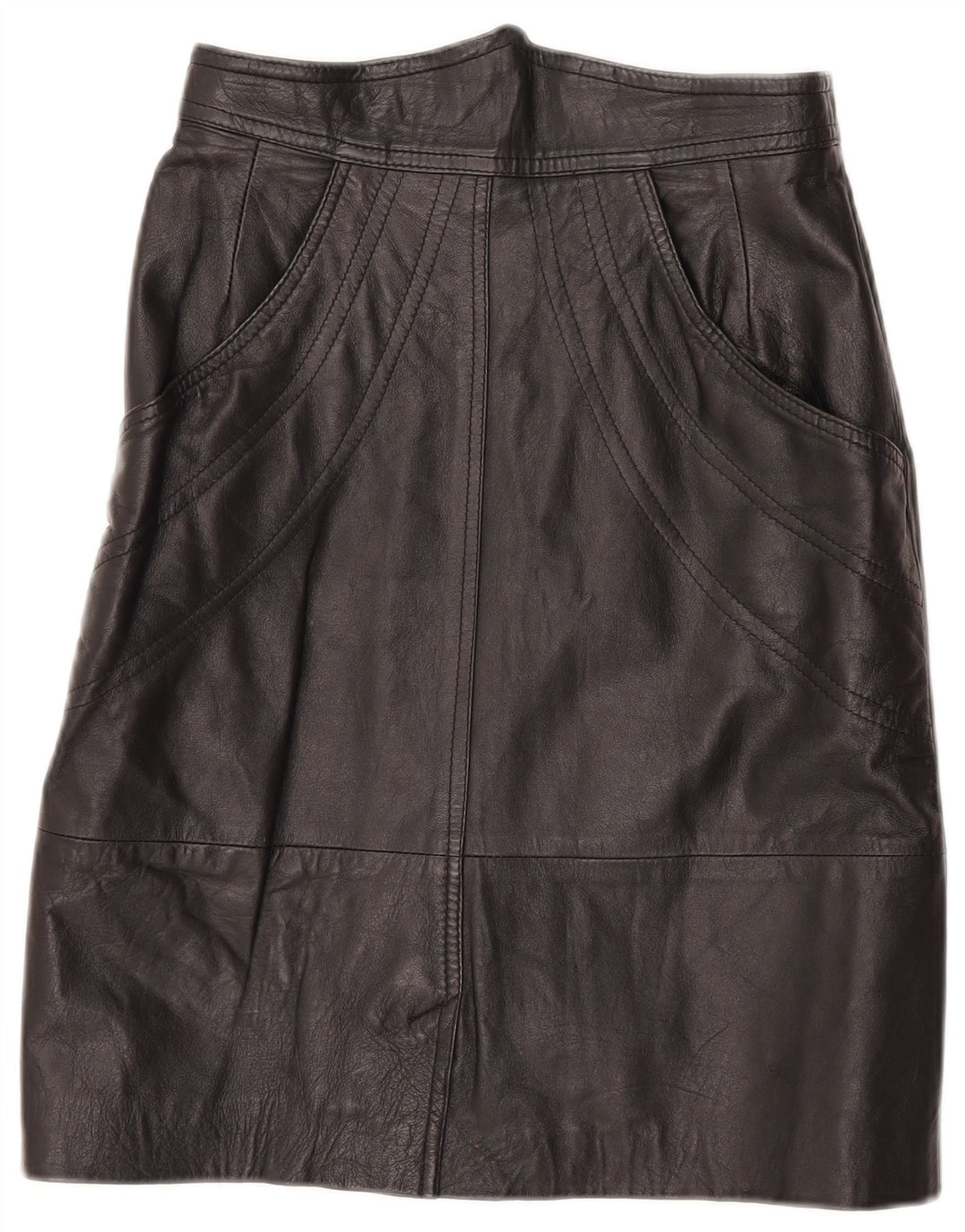 Fusta din piele vintage pentru femei IT 42 Medium W27 Negru