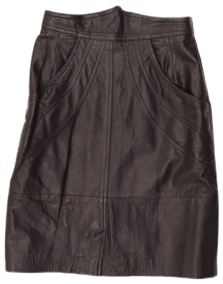 Fusta din piele vintage pentru femei IT 42 Medium W27 Negru