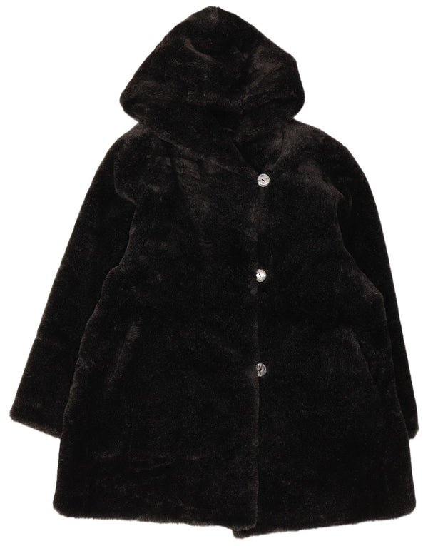 Jachetă pentru femei Canda cu glugă din blană artificială IT 48 XL Negru Acrilic
