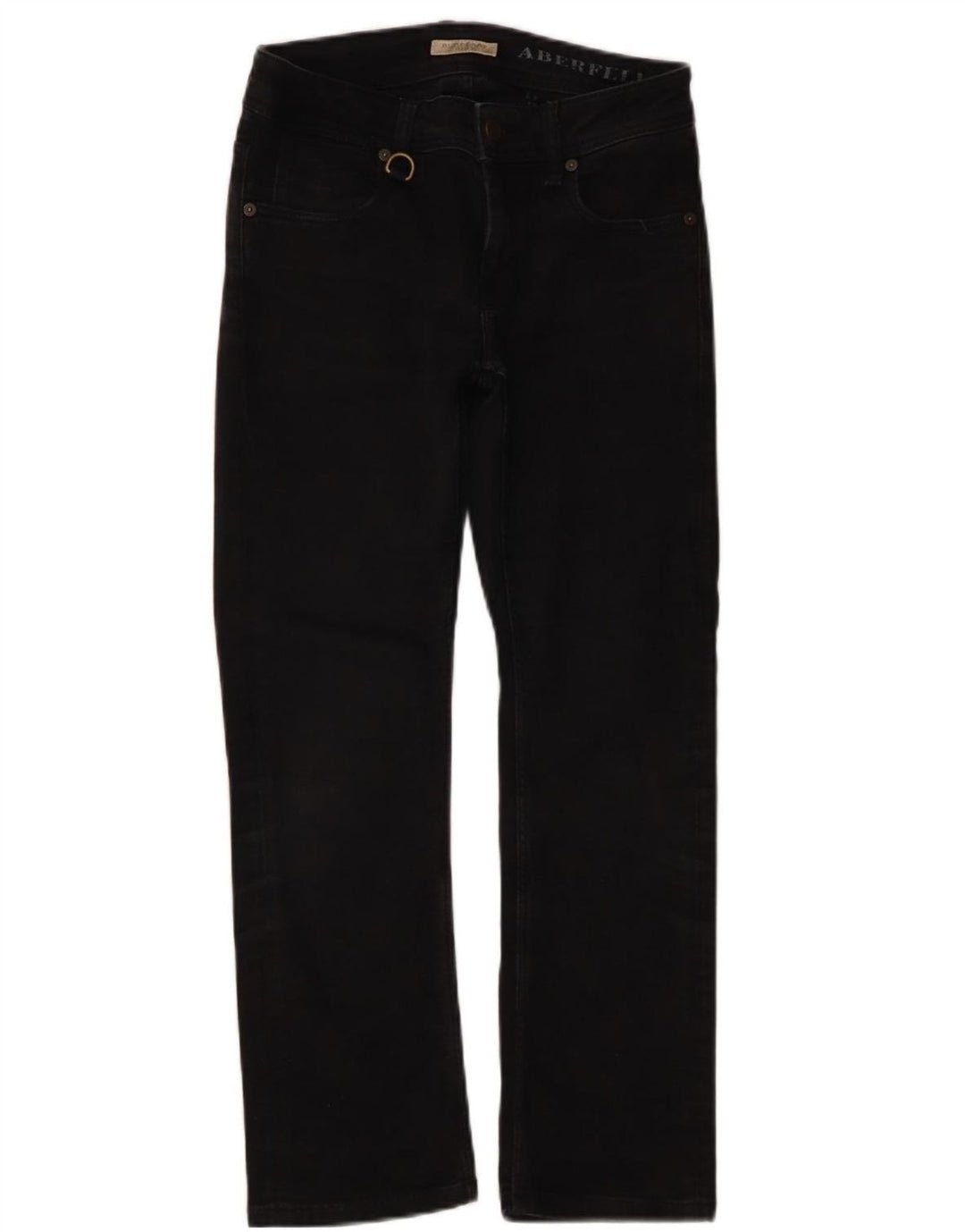 Blugi drepti pentru femei Burberry W26 L25 bumbac negru