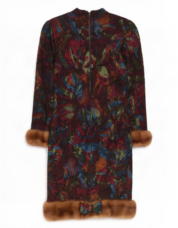 Rochie schimbătoare cu model abstract pentru femei vintage UK 12 Medium Multicolor