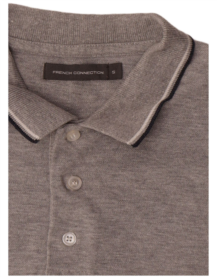 Tricou polo pentru bărbați French Connection, bumbac gri mic