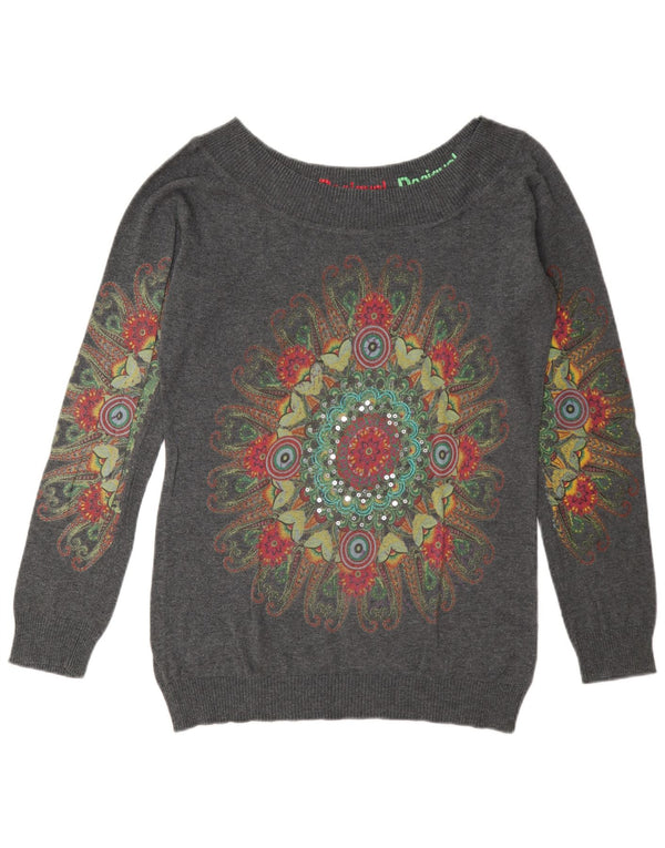 Pulover pentru femei Desigual Graphic Boat Gate UK 18 XL Gri Paisley