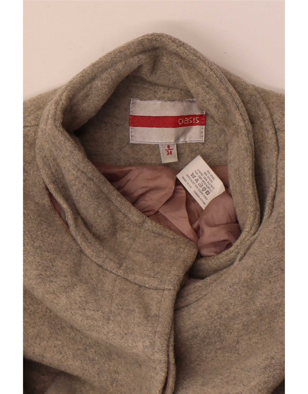 Pardesiu Oasis pentru femei UK 8 mic, gri, lână