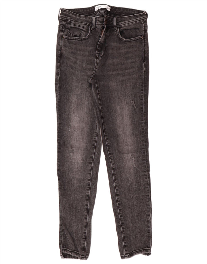 Blugi skinny de damă Zara EU 38 Mici W28 L27 Gri Bumbac Classic