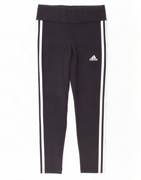 Leggings pentru fete Adidas 9-10 ani bumbac negru