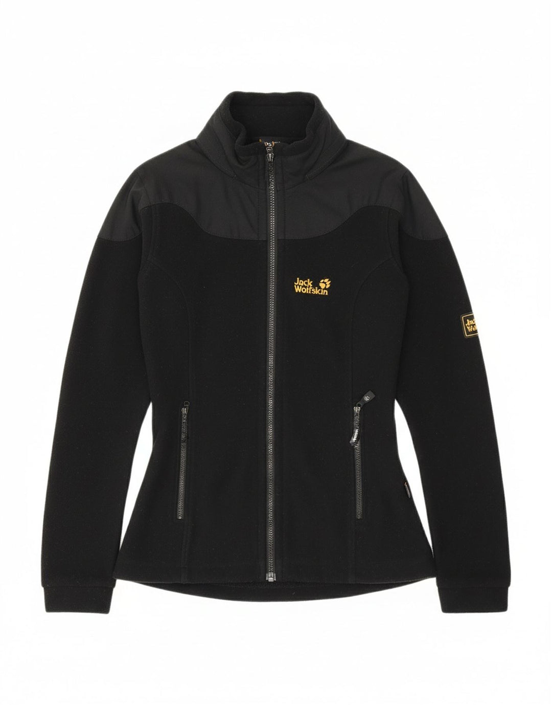 JACK WOLFSKIN Womens Oversized Fleece Jacket UK 10 Small Black Colourblock