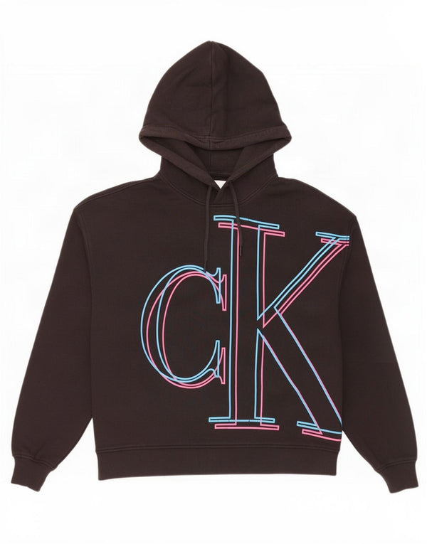Calvin Klein Jeans Pulover supradimensionat cu glugă pentru femei UK 10 Small Black