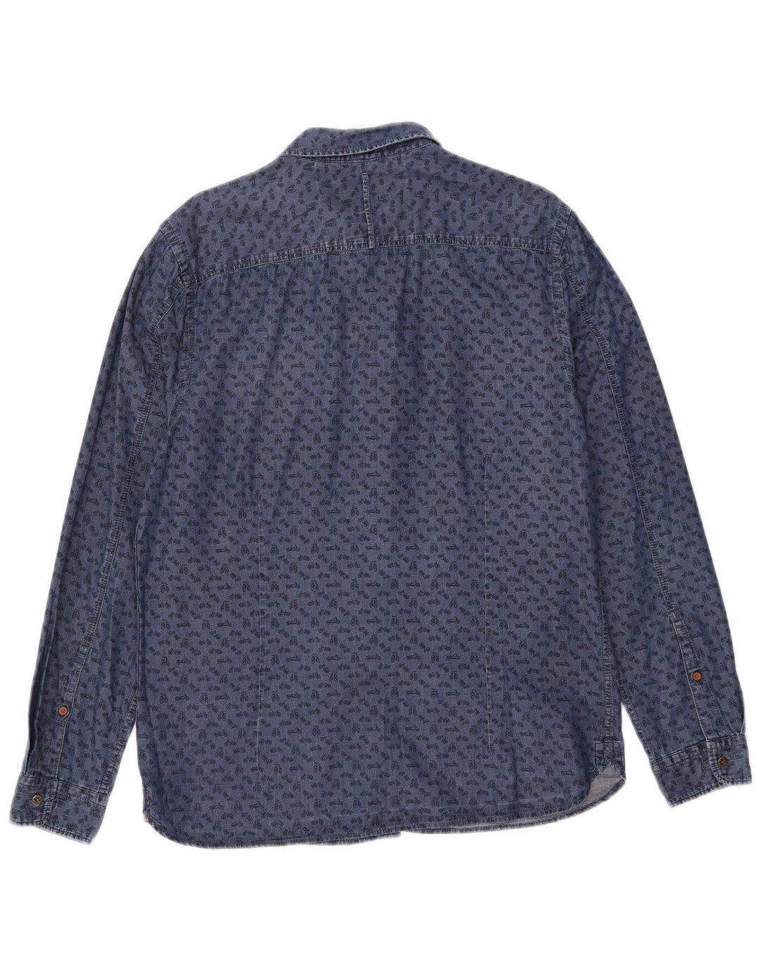 White Stuff Cămașă Slim Fit pentru bărbați cu model abstract din bumbac albastru mare