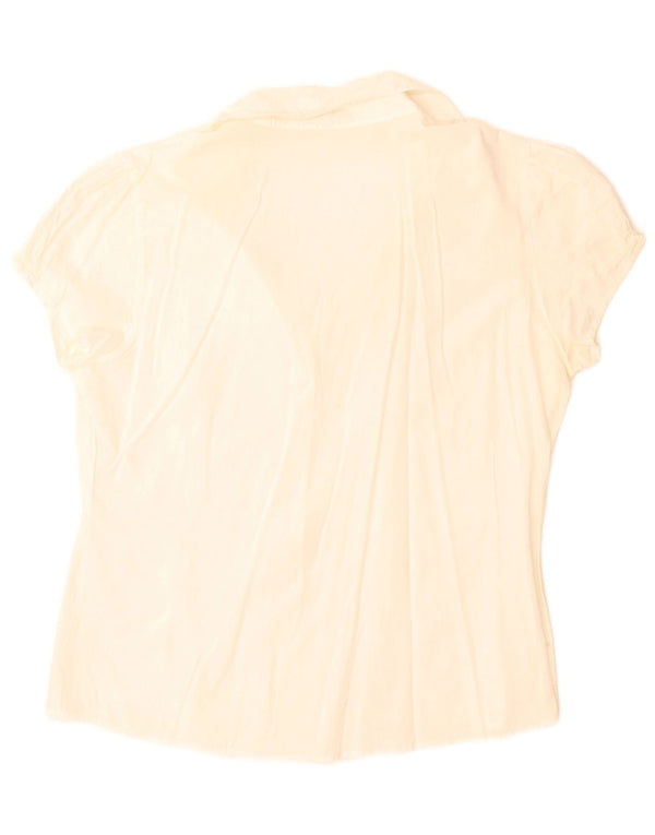Bluză cămașă cu mânecă scurtă pentru femei Benetton UK 16 Large White