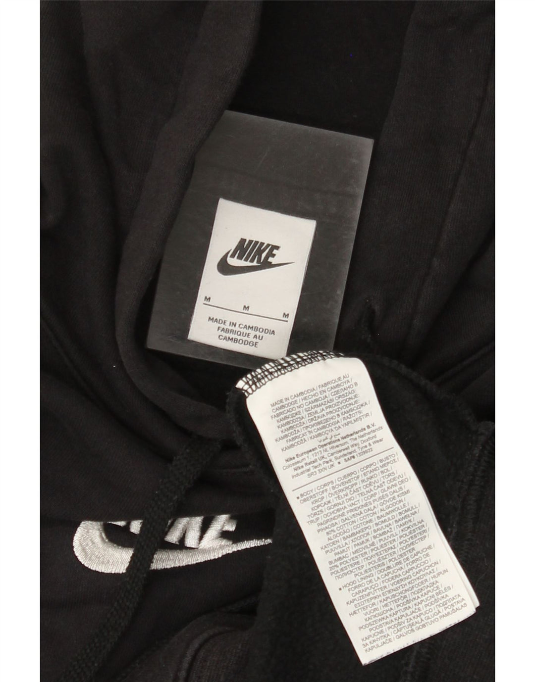 Pulover NIKE pentru bărbați cu glugă grafică, mediu negru, bumbac color bloc