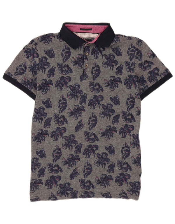 Tricou polo pentru bărbați Ted Baker Mărimea 4 mare, gri, bumbac cu flori
