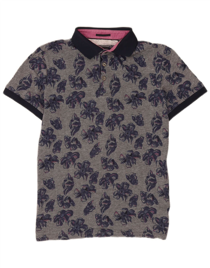 Tricou polo pentru bărbați Ted Baker Mărimea 4 mare, gri, bumbac cu flori