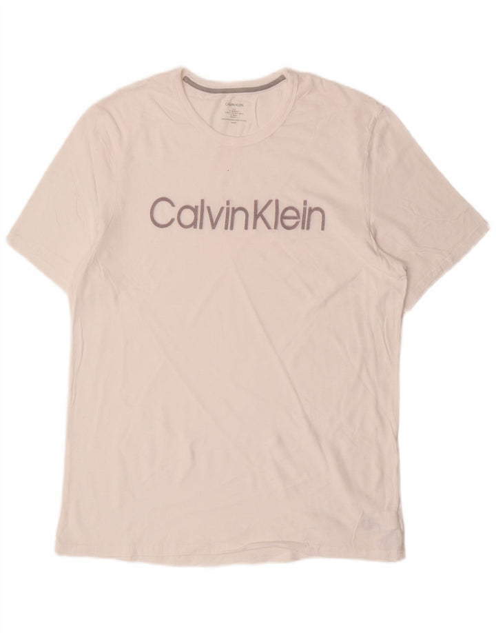 Tricou grafic Calvin Klein pentru bărbați Top mare alb