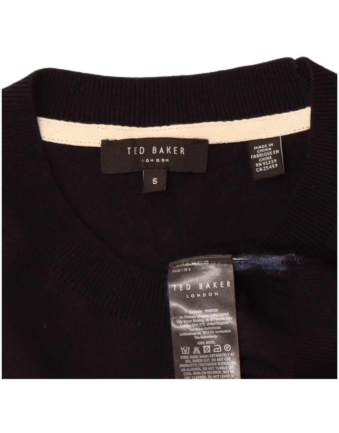 Pulover pentru damă Ted Baker cu decolteu rotund Mărimea 5 XL Lână bleumarin