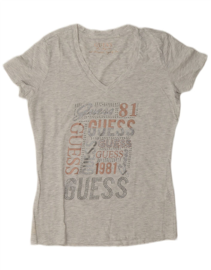Tricou grafic Guess pentru femei Top UK 14 Medium Grey Flecked
