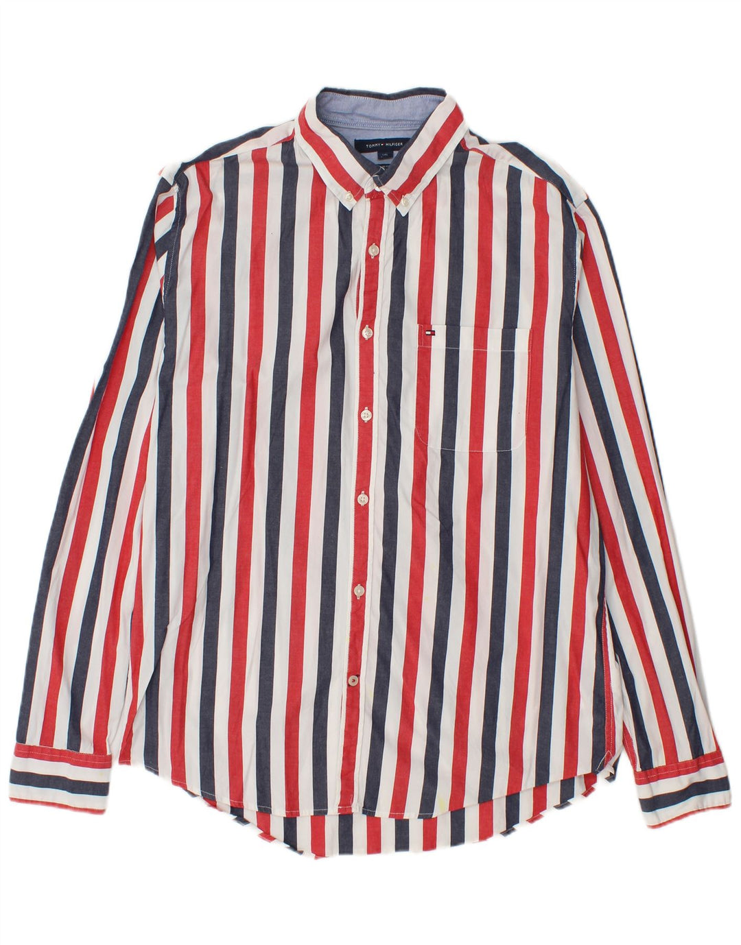 Cămașă Slim Fit Tommy Hilfiger pentru bărbați, bumbac cu dungi multicolore