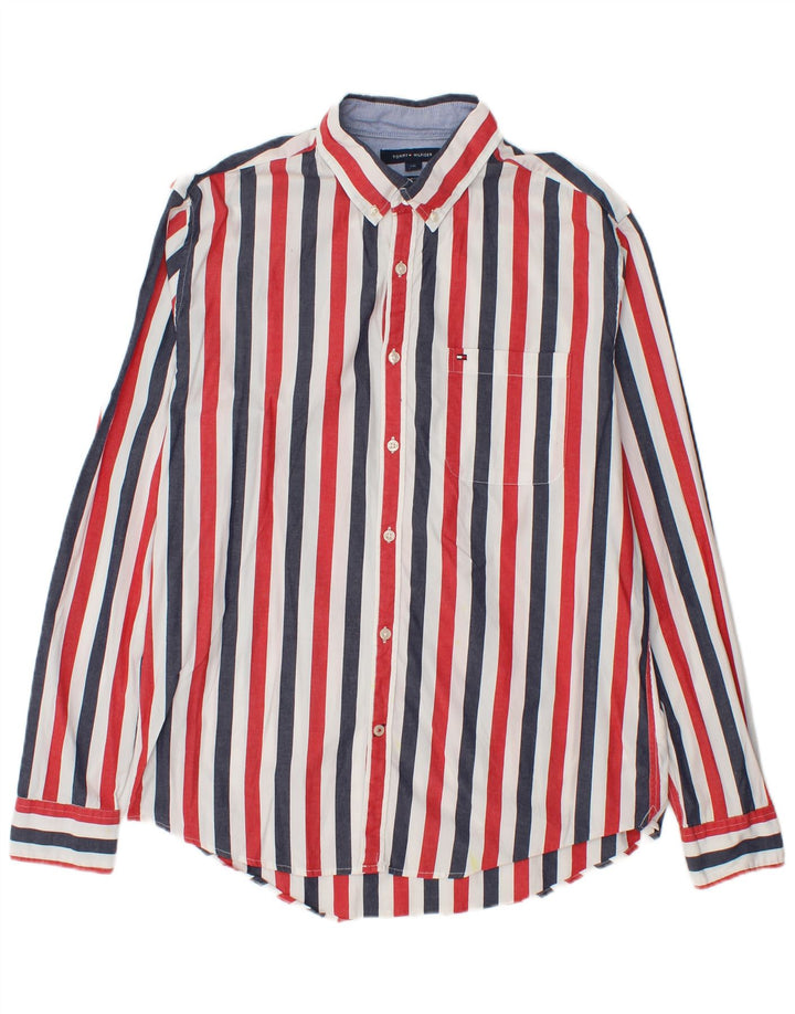 Cămașă Slim Fit Tommy Hilfiger pentru bărbați, bumbac cu dungi multicolore