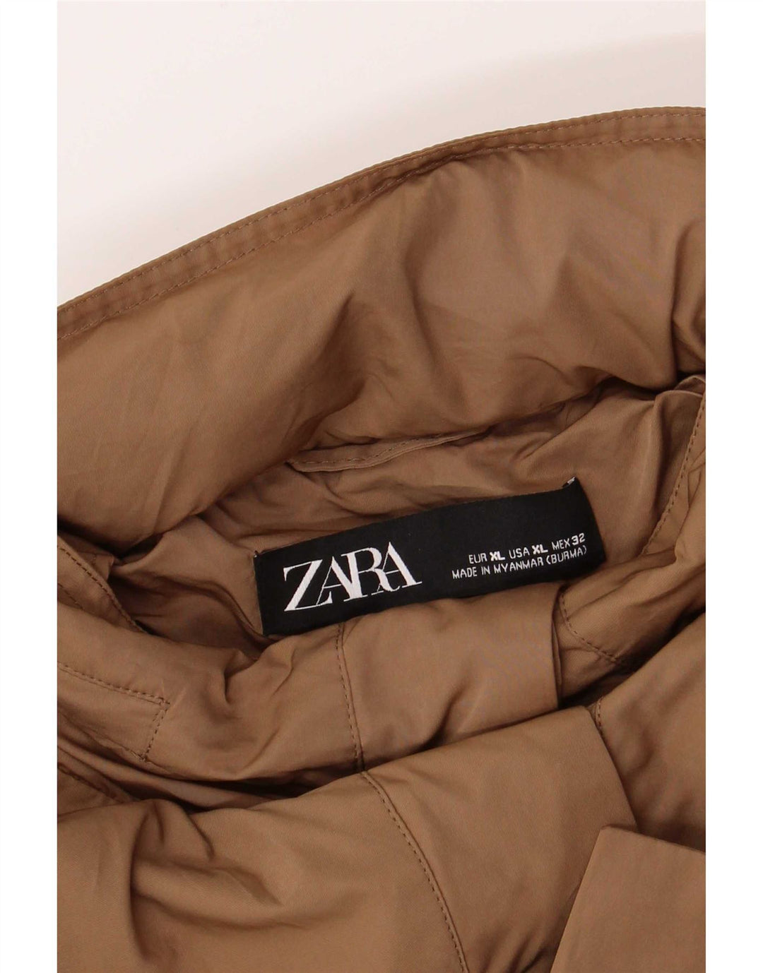 Jachetă de ploaie, cu glugă, cu glugă, pentru femei, Zara, XL, maro