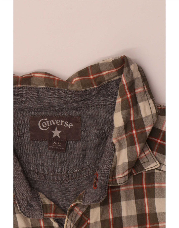 Cămașă pentru bărbați Converse XL Kaki Check Cotton