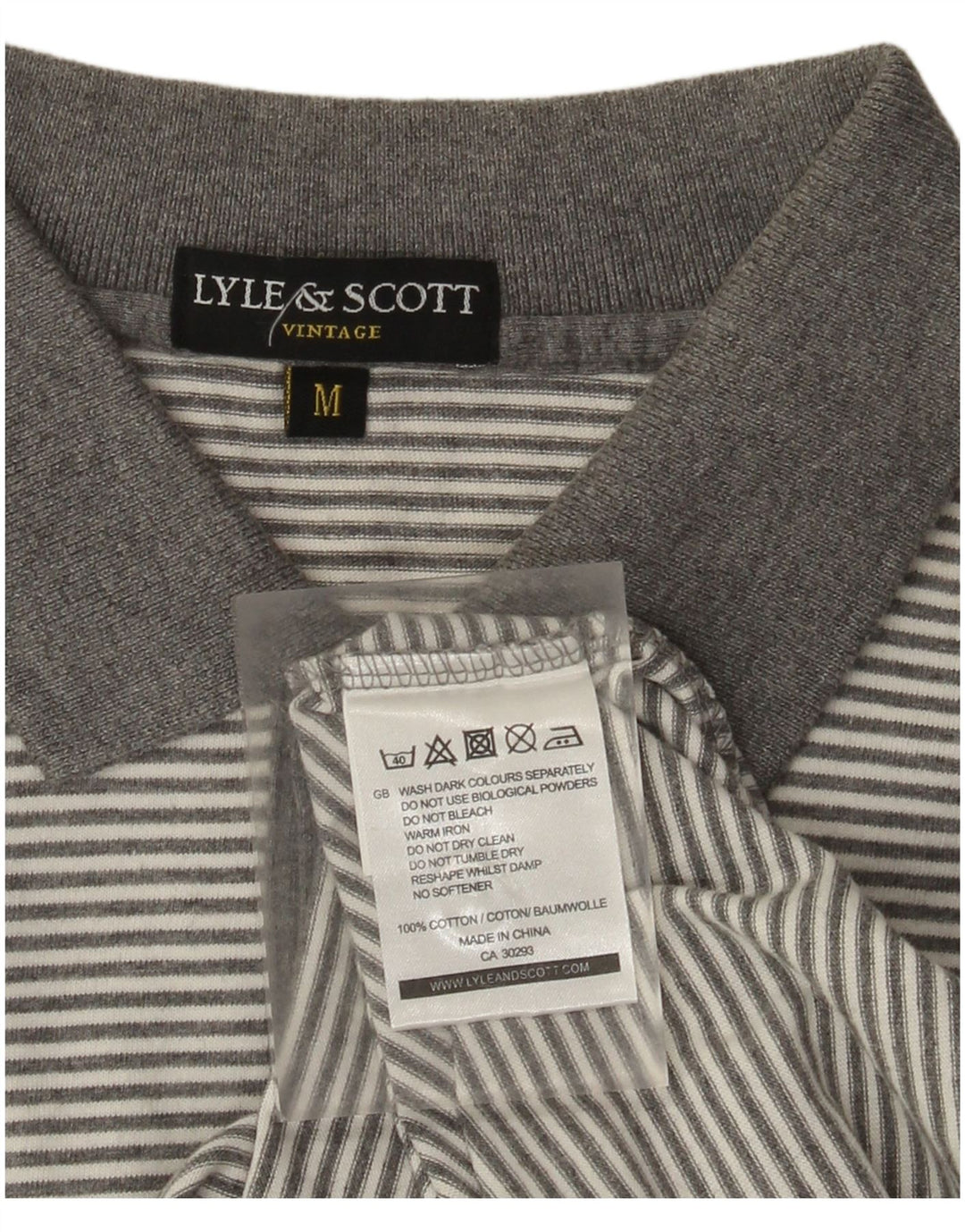 Tricou polo Lyle & Scott pentru bărbați, bumbac cu dungi gri mediu