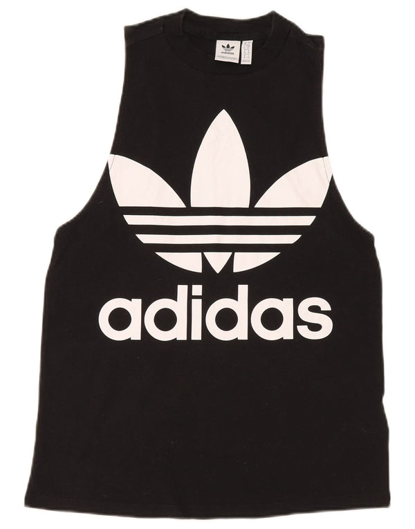 Vesta grafică Adidas pentru femei UK 10 Small Black Bumbac