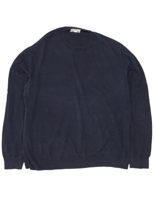 MARKS & SPENCER Pulover pentru bărbați cu gât crew, bumbac bleumarin 3XL