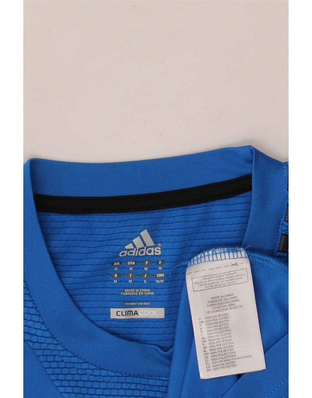 Tricou Adidas Climacool pentru bărbați Top Mediu Albastru Poliester Colorblock