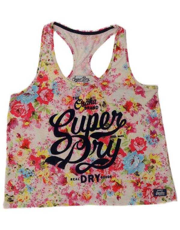 Top cu vestă grafică pentru femei Superdry UK 16 Poliester floral multicolor mare