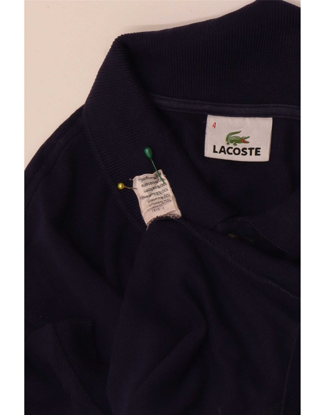 Tricou polo Lacoste pentru bărbați, mărime 4, bumbac albastru bleumarin mediu