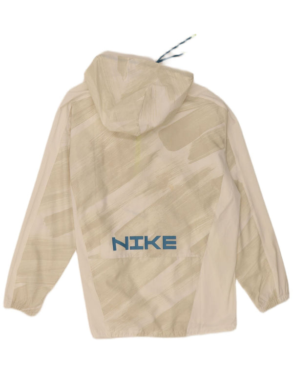 Jachetă de ploaie, cu glugă, cu glugă, pentru bărbați, Nike UK 40, mare, bej, cu dungi