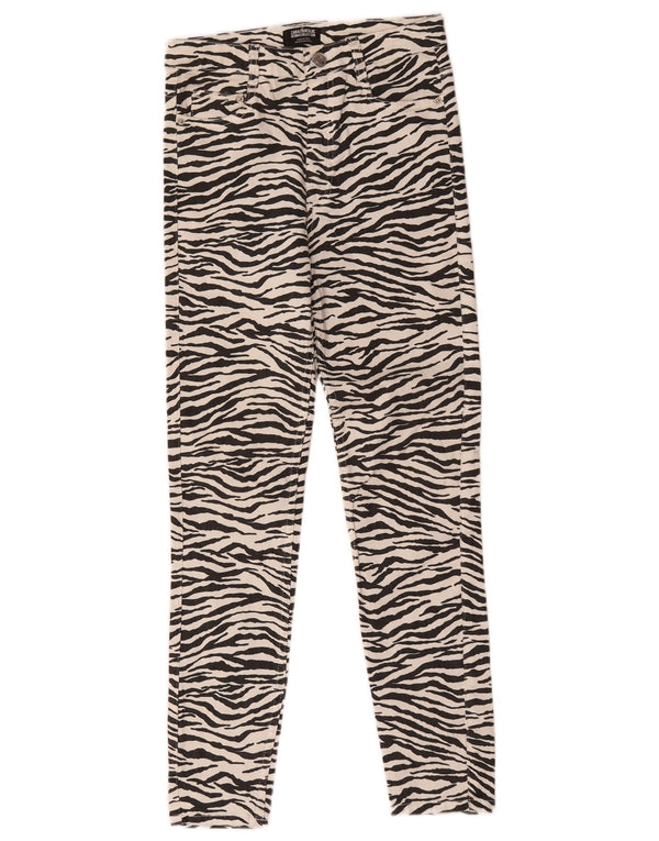 Blugi Zara Femei Trafaluc Slim EU 38 Mici L28 L28 Alb Animal Print