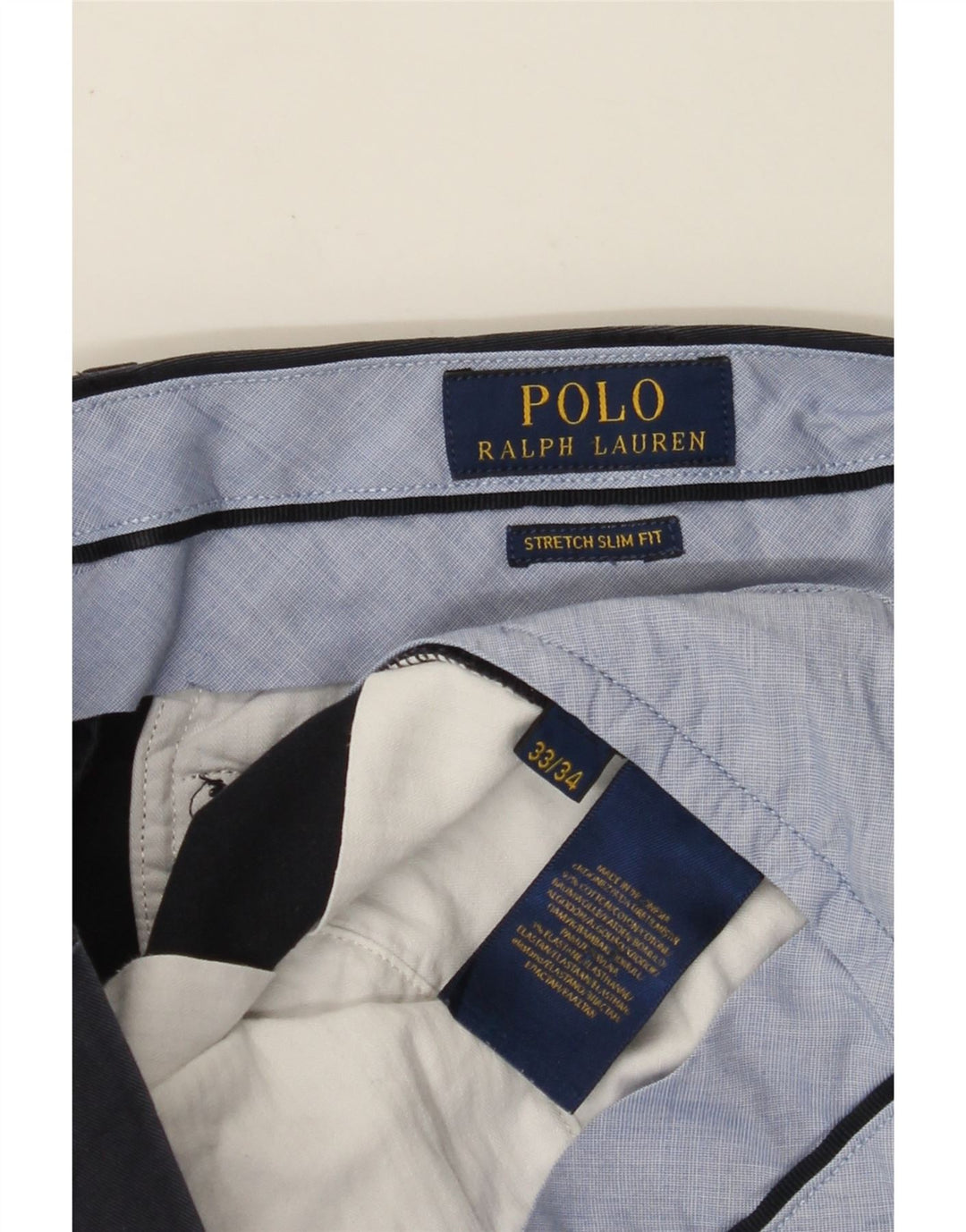 POLO RALPH LAUREN Pantaloni de costum pentru bărbați, stretch, slim, L33 L34, bleumarin