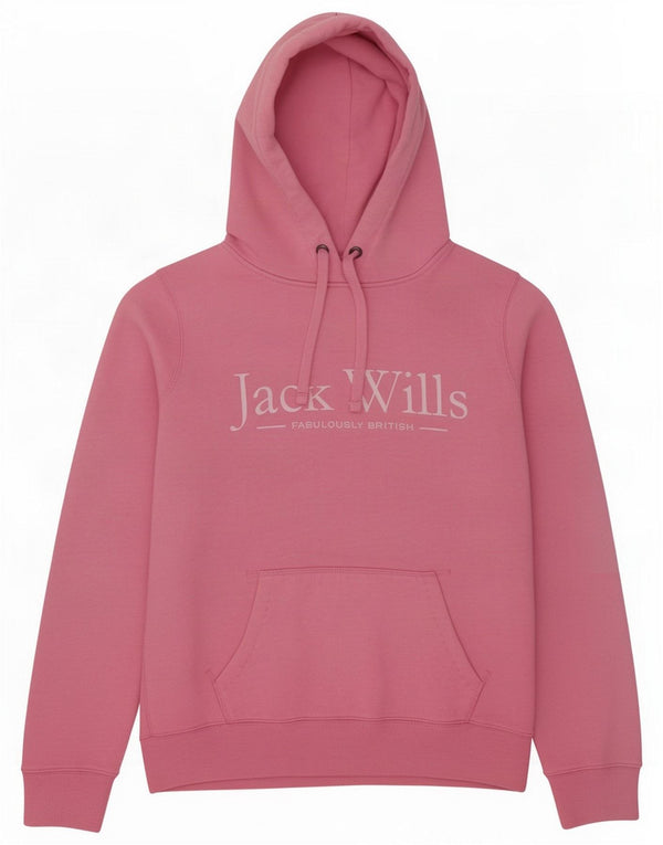 Jack Wills Pulover supradimensionat cu glugă cu grafic pentru femei UK 10 Small Pink Bumbac