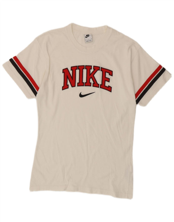 Tricou grafic Nike pentru bărbați Top mic, alb, din bumbac color bloc
