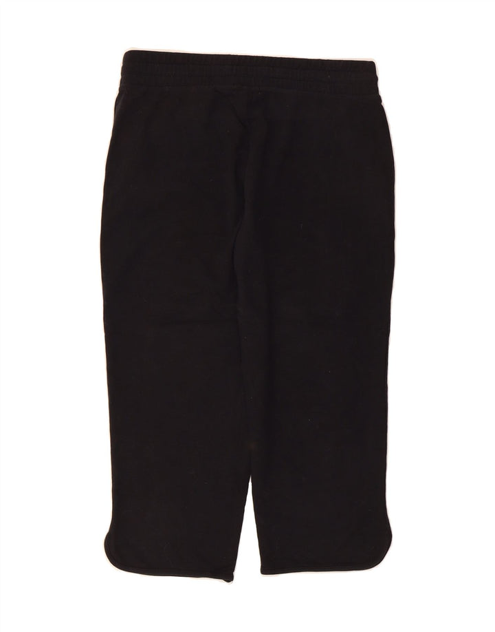 EDDIE BAUER Womens Crop Tracksuit Trousers UK 14 Medium  Black Cotton Vintage Eddie Bauer and Second-Hand Eddie Bauer from Messina Hembry 
