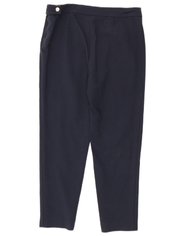 Max Mara Pantaloni slim pentru femei UK 10 Mici W28 L25 Bumbac bleumarin