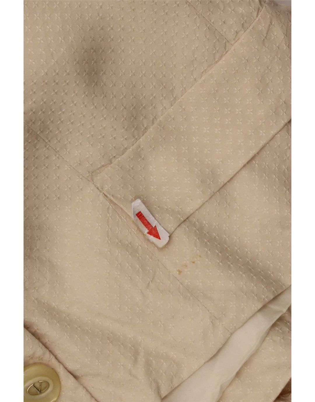 Jachetă vintage pentru femei cu 3 nasturi, UK 14, mătase medie, bej