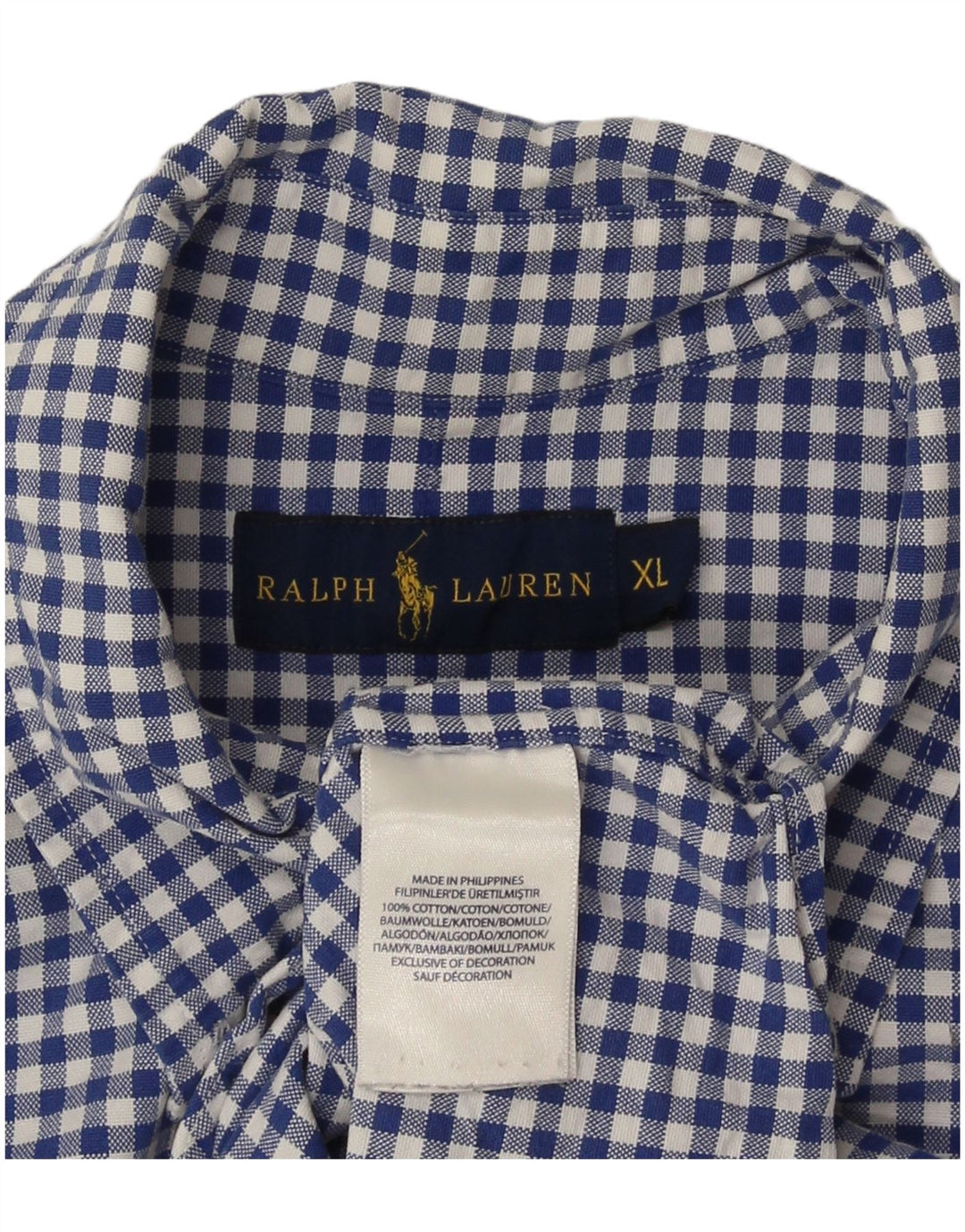 Cămașă pentru bărbați Ralph Lauren XL Blue Gingham Bumbac