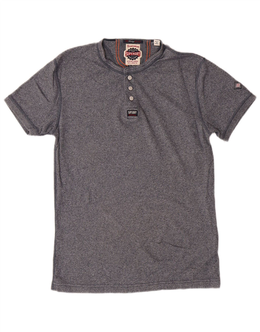 SUPERDRY Tricou pentru bărbați Top din bumbac gri mediu