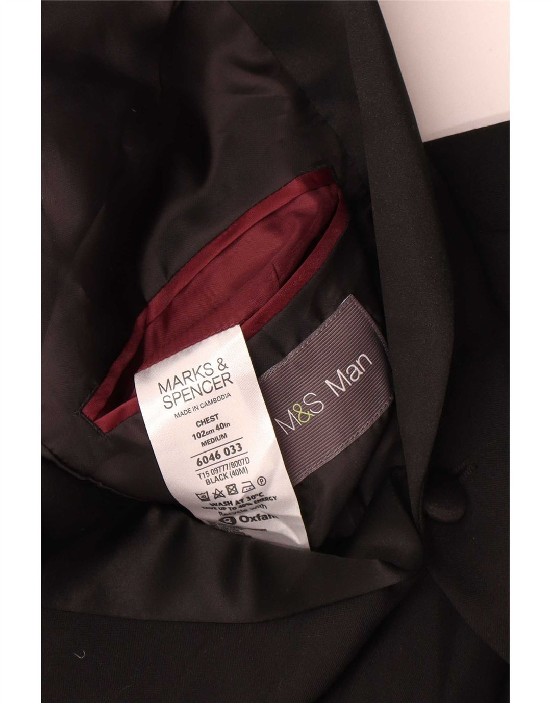 Jachetă pentru bărbați Marks & Spencer, cu 2 nasturi, UK 40 Poliester mediu negru