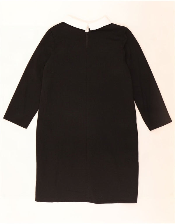 Rochie rotativă pentru femei Zara, cu mâneci 3/4 UK 12 Medium Black Colorblock