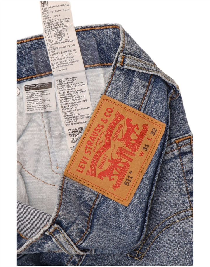 LEVI'S Mens 511 Slim Jeans W31 L32 Blue Cotton