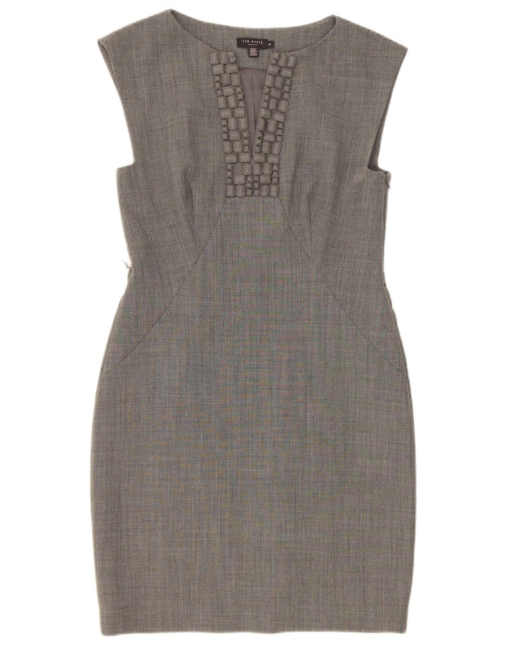 Rochie Ted Baker pentru femei, fără mâneci, mărimea 2, poliester gri mic