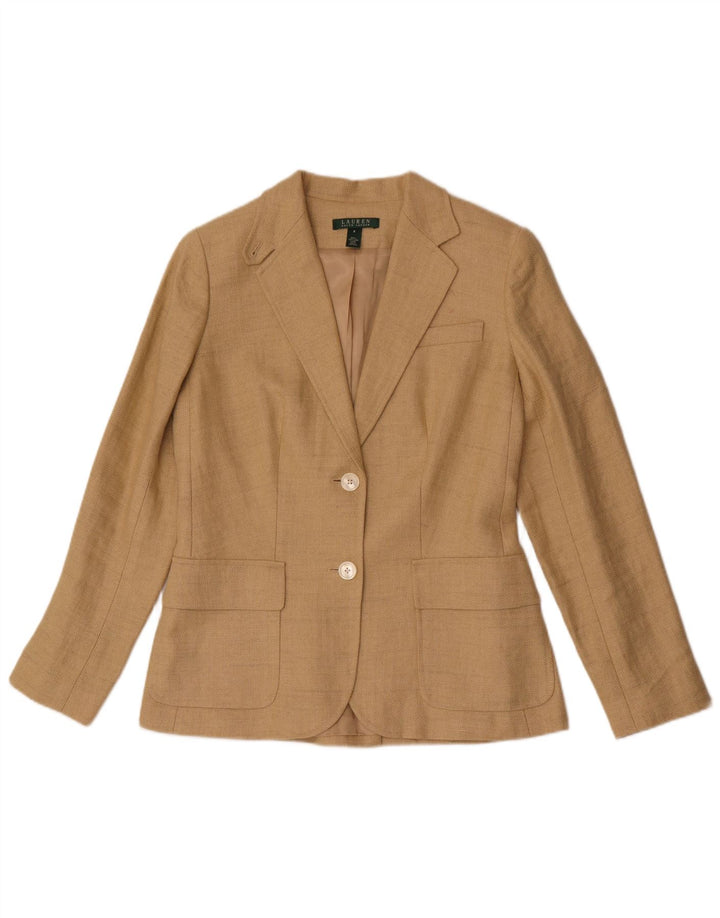Jachetă pentru femei Ralph Lauren cu 2 nasturi US 8 Medium Bej Herringbone